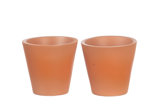 Dollhouse Miniature Resin Medium Clay Pot/2Pc